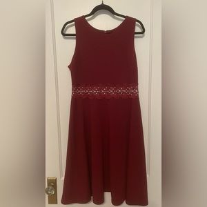 OWIN Women’s Vintage Floral Lace Flared A-line Swing Casual Party Dress